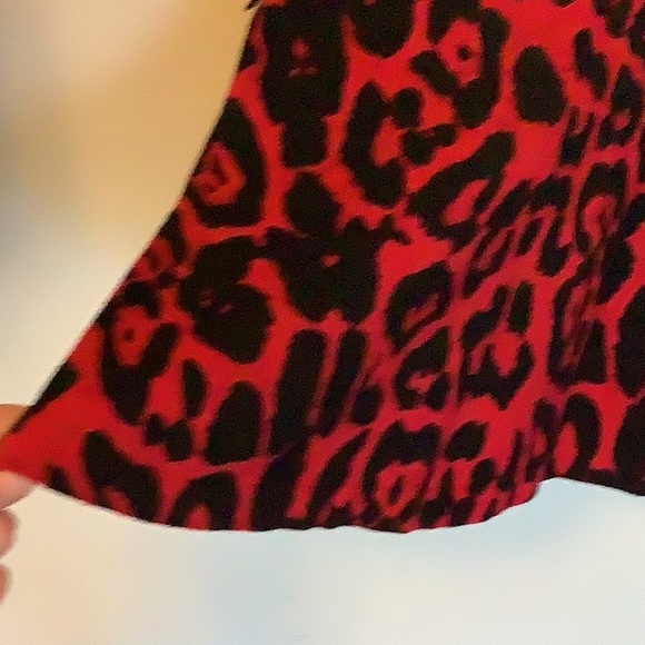 INC Red/Black Animal Print Cap Sleeve Sweater (NWOT) - Picture 5 of 7